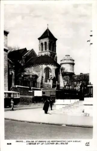 Ak Paris XVIII Montmartre, Eglise St Pierre de Montmartre, XII. Jahrhundert, Abside, Glockenturm