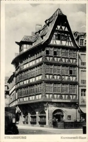 Ak Strasbourg Straßburg Elsass Bas Rhin, Historisches Gebäude, Fachwerk, Maison Kammerzell, Schwa