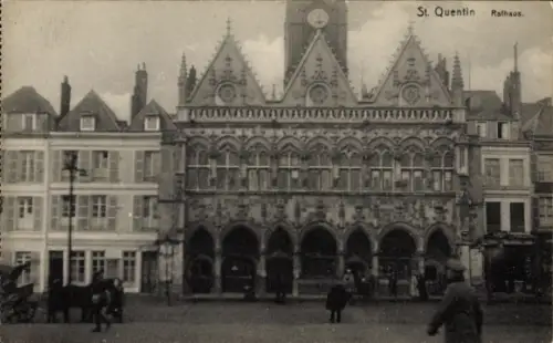 Ak Saint Quentin Aisne, Rathaus