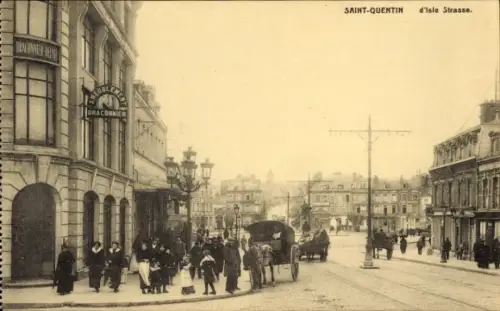 Ak Saint Quentin Aisne, d'Isle Straße