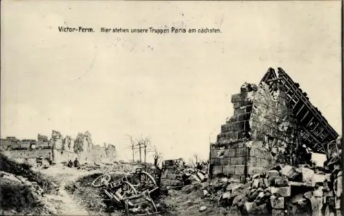 Ak Victor Ferm Ardennes, Frankreichfeldzug 1. WK, Hier stehen unsere Truppen Paris am nächsten