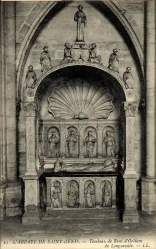Ak Ile Saint Denis Seine Saint Denis, Abtei, Grab von René d'Orléans de Longueville