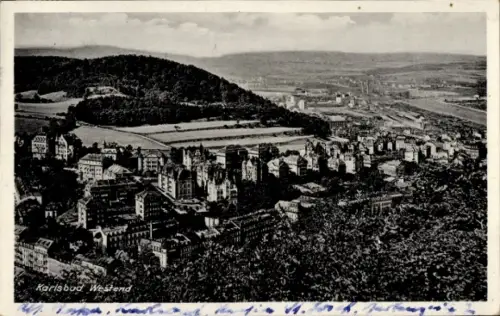 Ak Karlovy Vary Karlsbad Stadt, Gesamtansicht, Westend