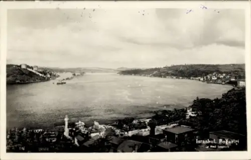 Ak Konstantinopel Istanbul Türkei,  Bosporus, Wasseransicht, Schiffe, Häuser