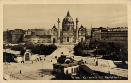 Ak Wien 4 Wieden, Karlskirche, Karlsplatz