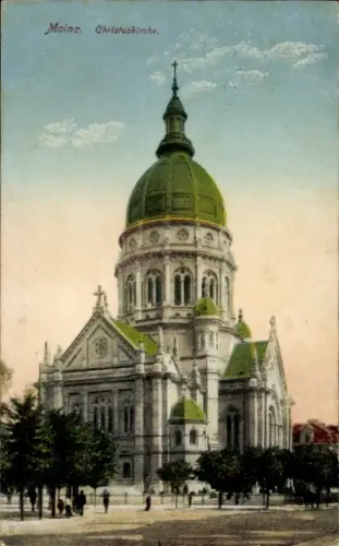 Ak Mainz am Rhein,  Christuskirche, 16. April 1916