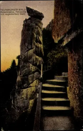 Ak Holzhausen Externsteine Horn Bad Meinberg am Teutoburger Wald,  Externsteine, Felspartie, sage