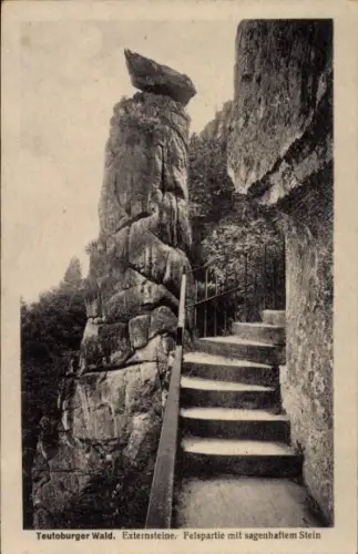 Ak Holzhausen Externsteine Horn Bad Meinberg am Teutoburger Wald,  Externsteine, Felspartie, sage