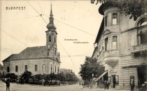 Ak Budapest Ungarn,  Kristina-tér, Kirche,  Architektur