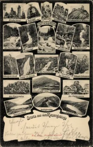 Ak Riesengebirge Region Königgrätz, Bílé Labe, Weiße Elbe, Weißwasser, Weißwassergrund, Verschied