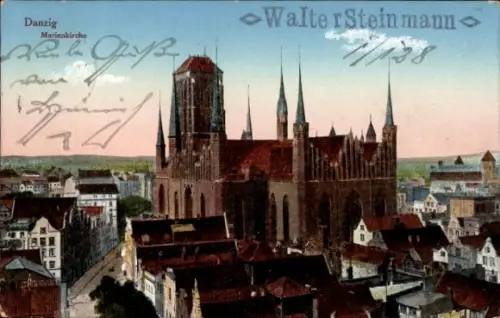 Ak Gdańsk Danzig,  Marienkirche, Walter Steinmann, 