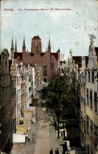 Ak Gdańsk Danzig,  Frauengasse, St. Marienkirche,  