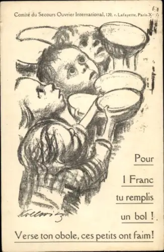 Künstler Ak Kollwitz, Käthe, Comité du Secours Ouvrier International, Kinder