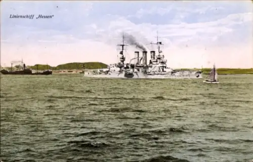 Ak Deutsches Kriegsschiff, Linienschiff Hessen