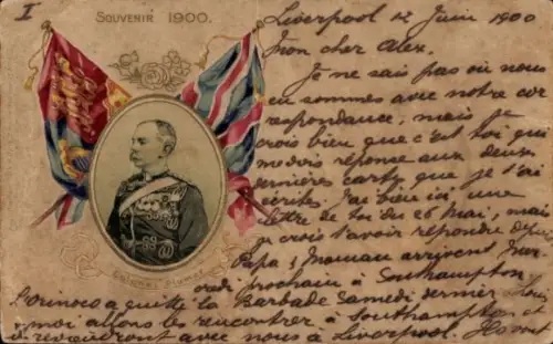 Ak Colonel Plumer, Portrait unter gekreuzten Flaggen