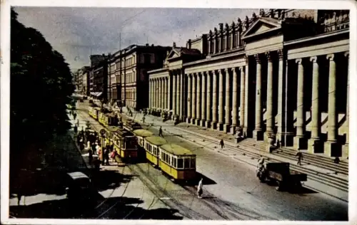 Ak Stuttgart in Württemberg, Am Schlossplatz mit Königsbau, Straßenbahn