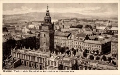 Ak Bielany Kraków Krakau Polen,  Blick von der Marjacka-Turm, alte Stadt,  Ansicht