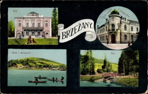 Ak Bereschany Brzeżany Breschan Ukraine, Raj, Urzad pocztowy, Postamt, Staw i Strozysko