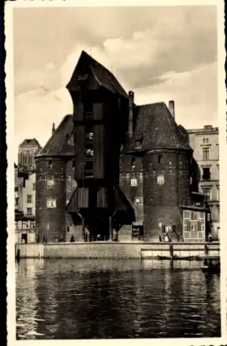 Ak Gdańsk Danzig, Danziger Gebäude, Wasseransicht,  