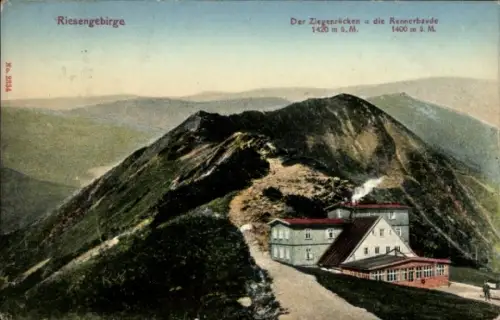 Ak Riesengebirge Region Königgrätz, Bílé Labe, Weiße Elbe, Weißwasser, Weißwassergrund,  Ziegenrü