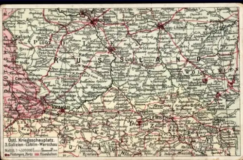 Landkarten Ak Russland, Östlicher Kriegsschauplatz, Ukraine