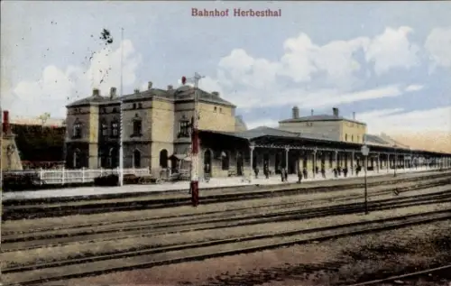 Ak Herbesthal Lontzen Wallonien Lüttich, Bahnhof, Gleisnasicht
