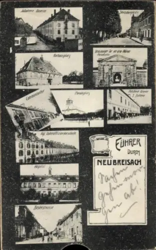 Ak Neuf Brisach Neubreisach Elsass Haut Rhin, Verschiedene Ansichten von  FÜHRER DURCH NEUBREISAC