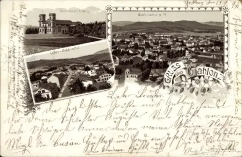 Litho Jablonec nad Nisou Gablonz an der Neiße Region Reichenberg, Schützenhaus, Oberstadt