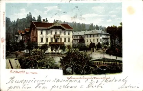 Ak Dubí Eichwald Region Aussig, Kaltwasserheilanstalt Theresienbad