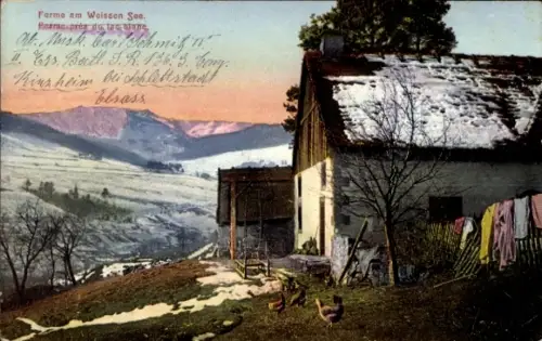 Ak Orbey Urbeis Elsass Haut Rhin, Lac Blanc, Weißer See, Ferme am Weissen See