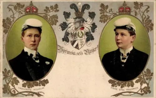 Präge Studentika Ak Bonn, Kronprinz Wilhelm von Preußen, Prinz Eitel Friedrich, Corps Borussia, KSCV