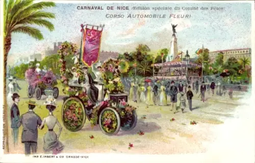 CPA Nice Alpes-Maritimes, Carnaval, Corso Automobile Fleuri