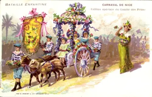 CPA Nice Alpes-Maritimes, Carnaval, Bataille Enfantine
