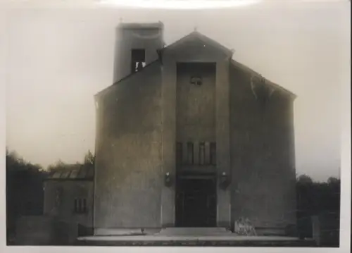Original Foto Berlin Schmargendorf, Salvatorkirche, Portal, um 1948
