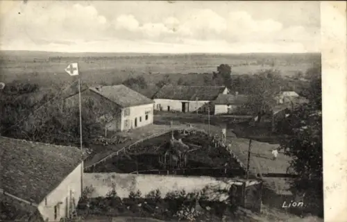 Ak Lion devant Dun Lothringen Meuse, deutsche Sanitätsstation, Rotes Kreuz, 1. WK