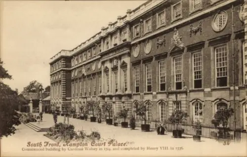 Ak Hampton Richmond upon Thames London England, Hampton Court Palace, Kardinal Wolsey, Henry VIII