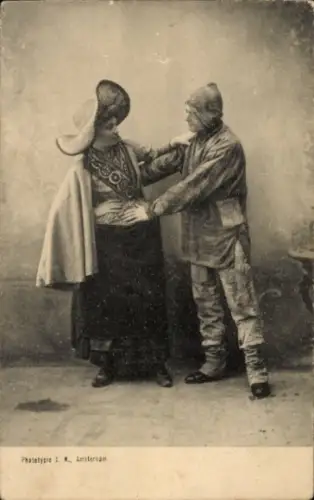 Ak Fischer, Frau in niederländischer Tracht