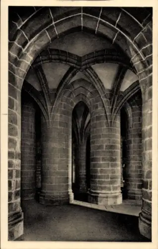 Ak Le Mont Saint Michel Manche, Krypta der Großen Säulen