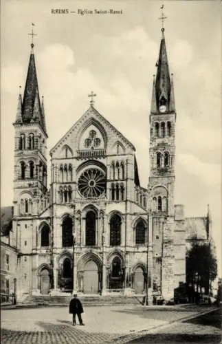 Ak Reims Marne, Eglise Saint-Remi