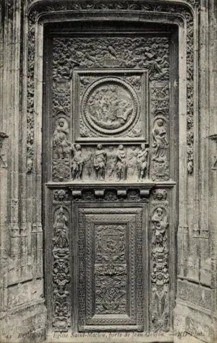 Ak Rouen Seine Maritime, Sankt Maclow Kirche, Eingang