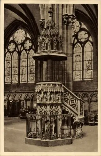 Ak Strasbourg Straßburg Elsass Bas Rhin, Strassburger Münster Kanzel