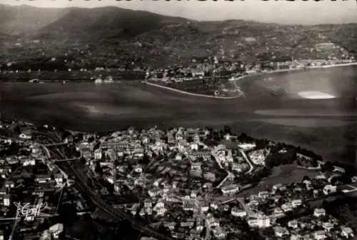 Ak Hendaye Pyrénées-Atlantiques, Luftaufnahme von  Bidassoa, Fontarable, Küstenlandschaft