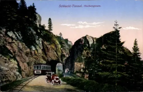 Ak Col de la Schlucht Vosgesen, Schluchttunnel, Bahn