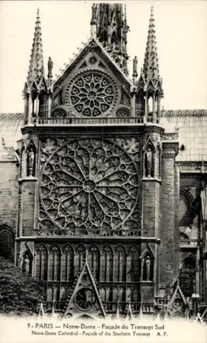 Ak Paris IV Ile de la Cité, Rosettenfenster der Kathedrale Notre-Dame
