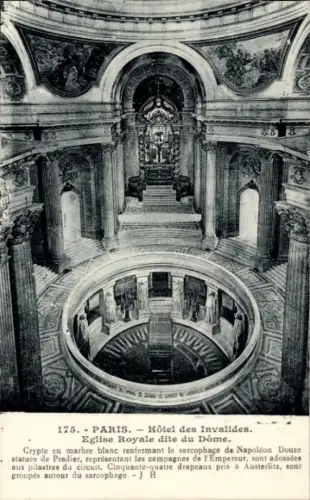 Ak Paris VII, Hôtel des Invalides, Eglise Royale, Napoléon, Sarcophage, Statuen, Austerlitz