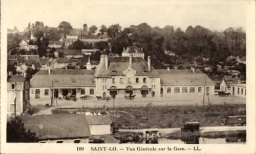 CPA Saint-Lô Manche, Vue Générale sur la Gare
