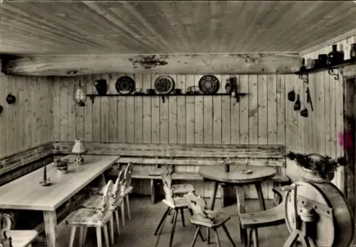 Ak Kleinwalsertal Vorarlberg, Alpe Hintergemstel, Innenansicht