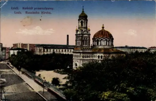 Ak Lodz Lodsch Polen, Russische Kirche