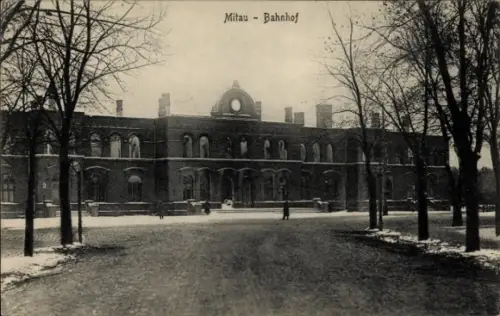 Ak Jelgava Mitau Lettland, Bahnhof