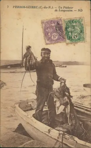 Ak Perros Guirec Côtes-d’Armor, Langustenfischer